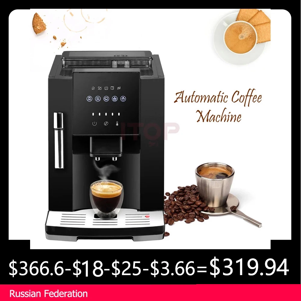 Itop Full Automatic 20 Bar Coffee Maker Coffee Bean Grinder Milk Foam