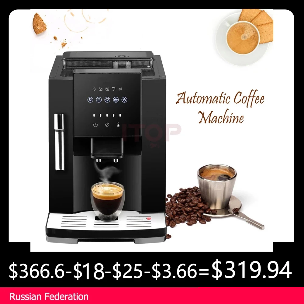 Itop Full Automatic 20 Bar Coffee Maker Coffee Bean Grinder Milk Foam