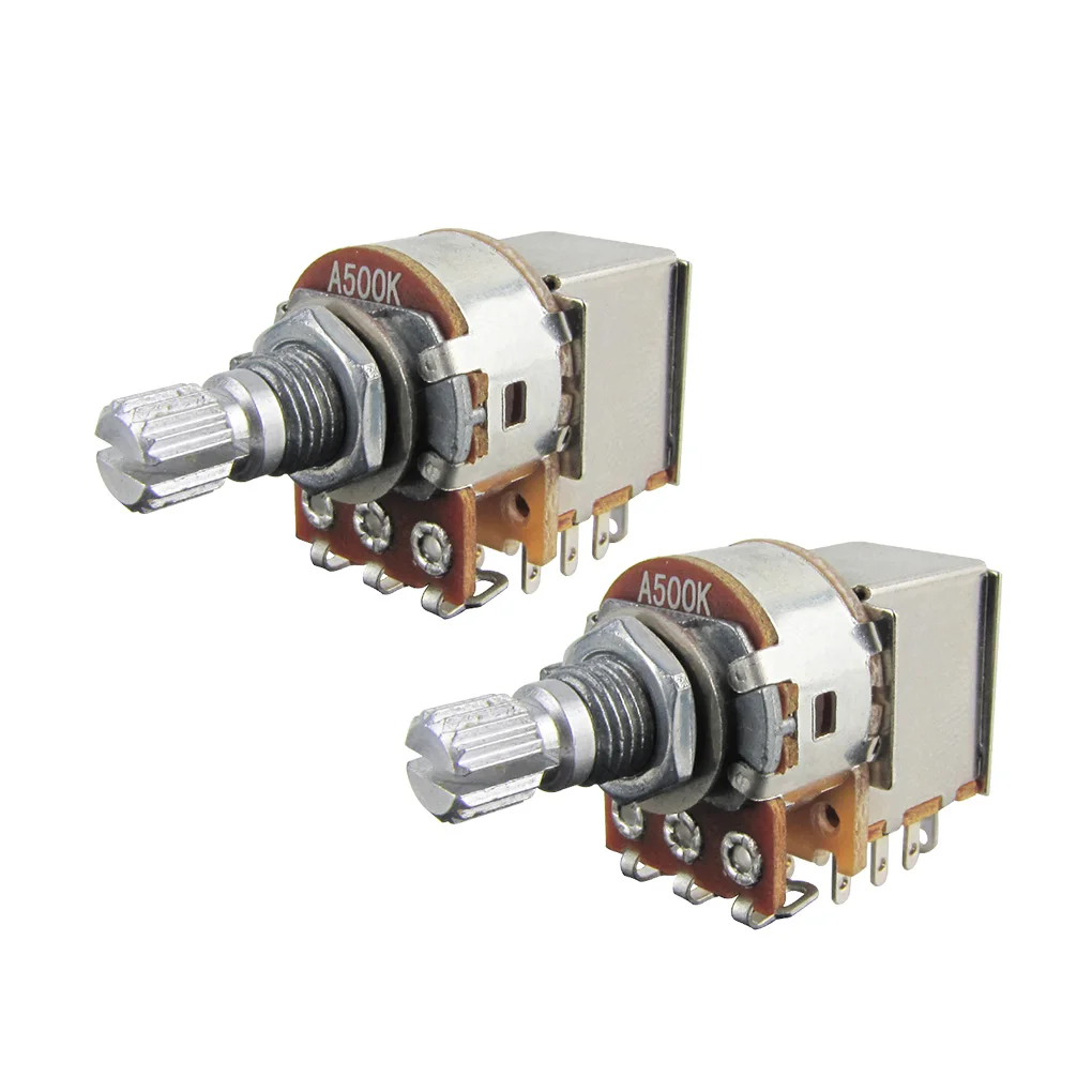 2PCS Push Pull Potentiometers Short Shaft Guitar Pots 500K /250K for Electric Guitar Bass