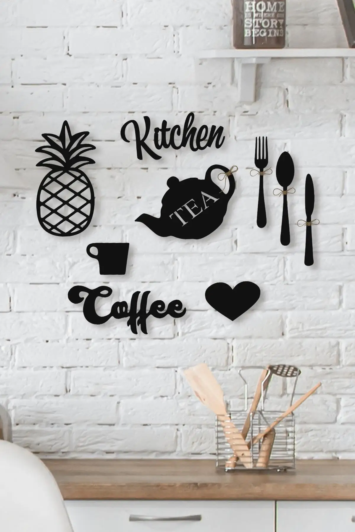 Kıtchen Lettering Kitchen Süsü Setı 3 Mm Mdf Wall Ornament Wood Set Laser Kesım