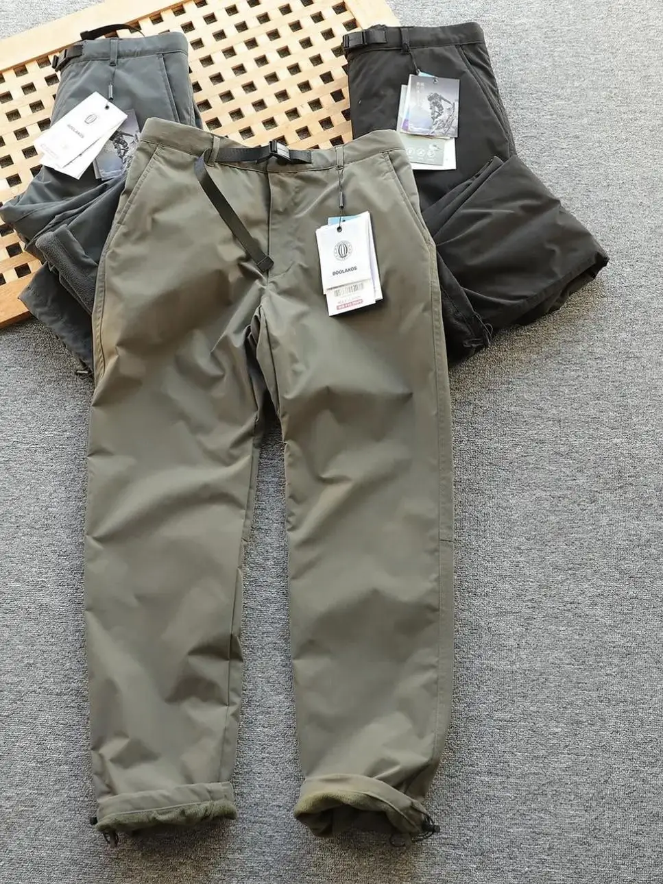 Thiened Fce Lined Soft ell Pants Men's Casual Straight Leg Windproof Waterproof Winter Outdoor Sports Faion Trousers