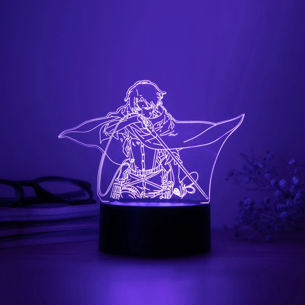 LED Night Lamp 3D LED Desk Lamp Colored Transparent Acrylic Night Lamp Indoor Anime Character Small Night Decoration Holiday Gift