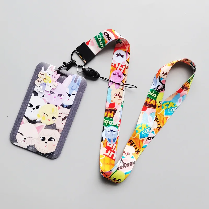 skzoo korean star boy group stray kids stray kids bus card sleeve lanyard mobile phone student meal card campus fan gift