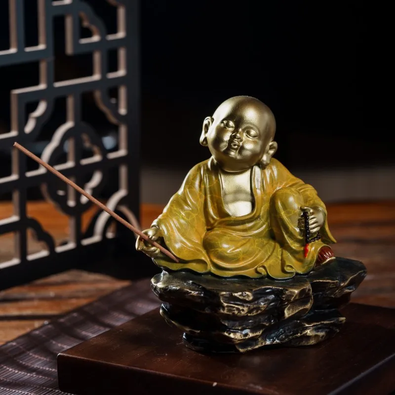 

Brass Free Small Maitreya Incense Burner Ornaments Decoration Living Room Entrance Office Housewarming Opening-up Gifts Manufact