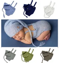 

2pcs/set Crochet Newborn Outfit Newborn Photography Props Knitted Wool Hat Clothing Costume Shooting Bebes Accesorios