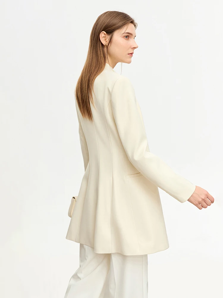 AMII Minimalist Suits For Woman 2023 Autumn New Niche Design Coat Stand Collar Double-layer Basics Slim Trendy Blazers 12343100