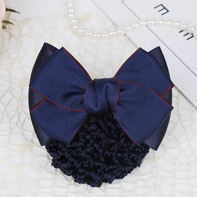 i-Remiel Floral Lace Satin Hairgrips Ribbon Bun Net Snood Bow Crochet Hair Clip Hair Accessories For Women Hair Clips Lady