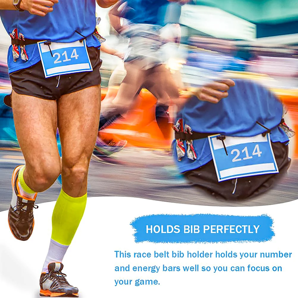 Polyester Adjustable Outdoor Running Waist Belt for Triathlon Marathon