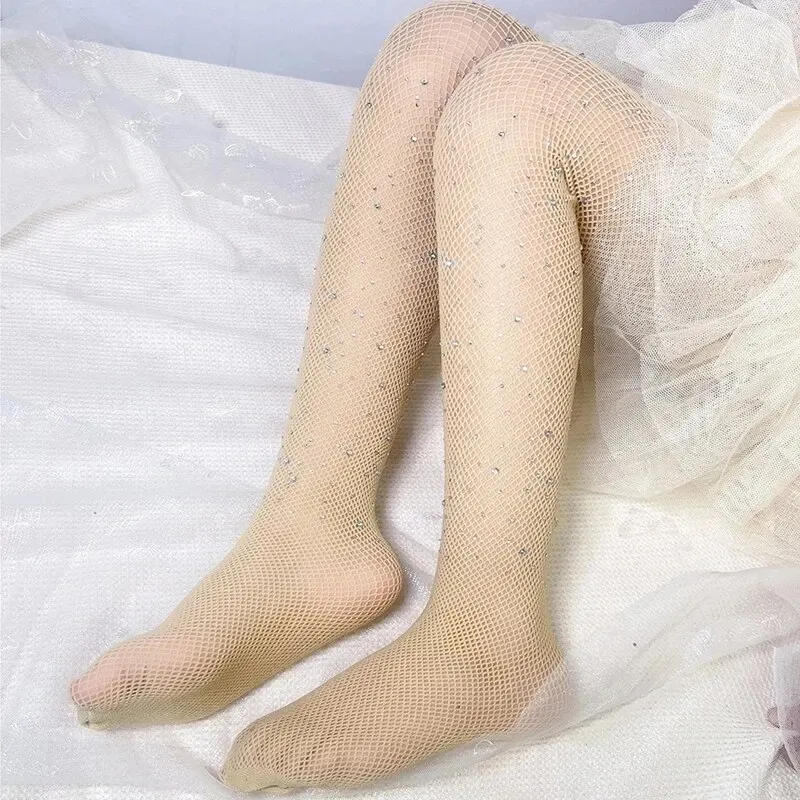 Kids Pantyhose Summer Girls Stockings Hollow Mesh Tights Fishnet Princess Spainish Style Thin Ballet Botton Pant