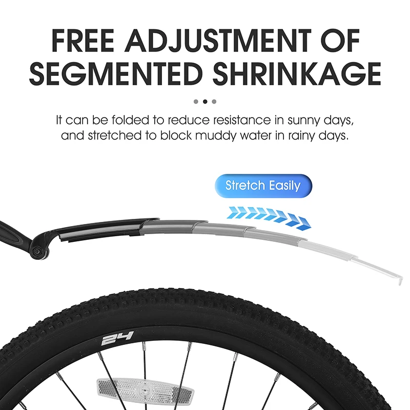 WEST BIKING Foldable Bicycle Fender Universal MTB Road Bike Mudguard Set Adjustable Cycling Wheel Wing MTB Road Bike Accessories