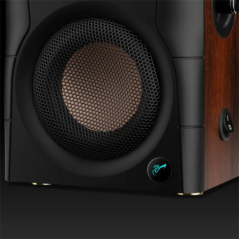HV-04 Swans Speakers D100 Powered Bookshelf Speaker 2.0 Active BT 5.0 Speaker for TV/ HIGH FIDELITY TWEETER