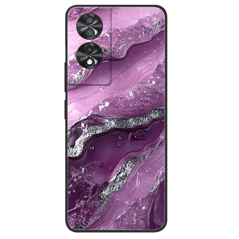 Elegant Marble Soft Matte Silicone Phone Case - Full Coverage Design, 6.78''