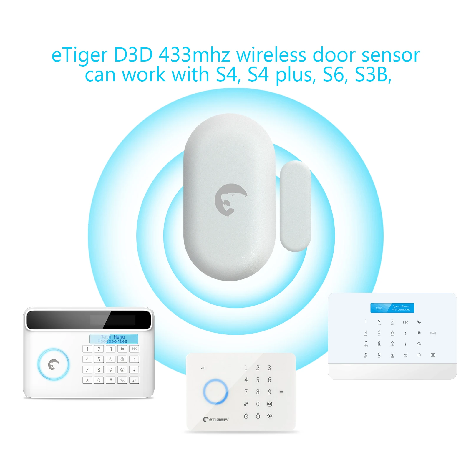 eTIGER ES-D3D 4pcs Wireless Door/Window Contact Alarm Window Door Sensor Detector For eTiger S3B S4 images - 6