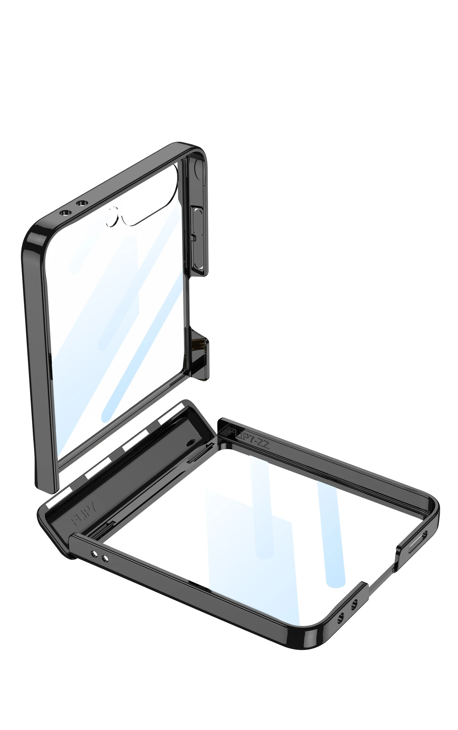 Magnetic Hinge Plating Clear Case for Samsung Galaxy Z Flip 7 6 Outer Screen Pro