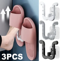 Self-adhesive Slipper Hooks Slippers Racks No-punch Wall Mounted Shoes Storage Rack Drying Hanger Bathroom Shoe Hook Accessories 1