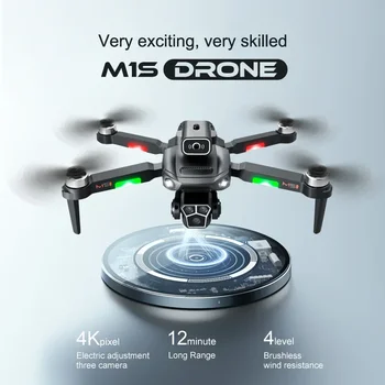 New M1S Drone 8k Profesional Three HD Camera Obstacle Avoidance Aerial Photography Brushless Motor Foldable Rc Quadcopter Toys