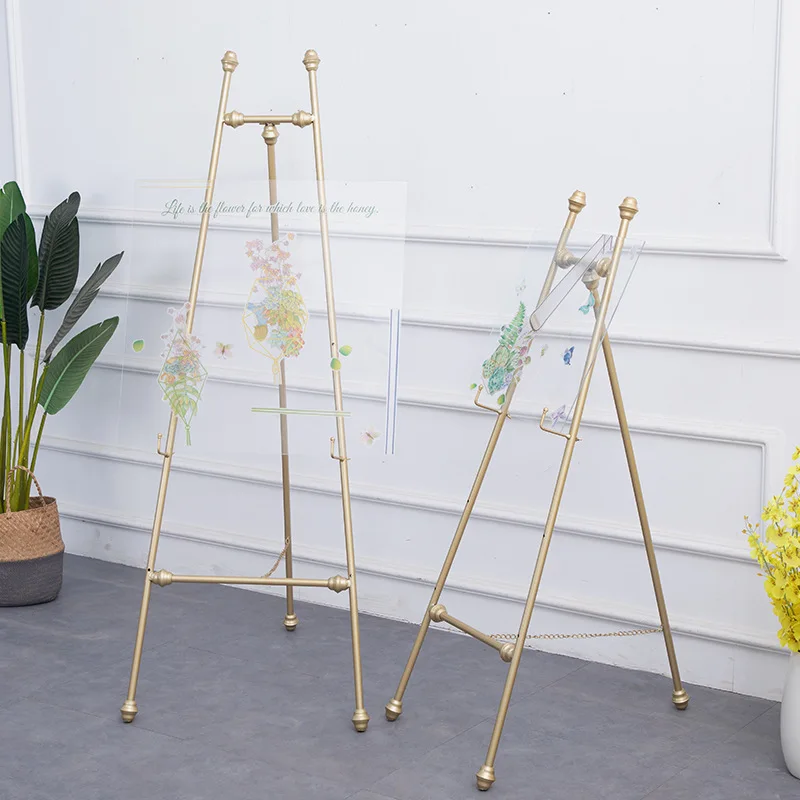 Light Luxury Wedding Welcome Photo Display Rack Nordic Department Advertising Iron Easel Metal Photo Frame Landing