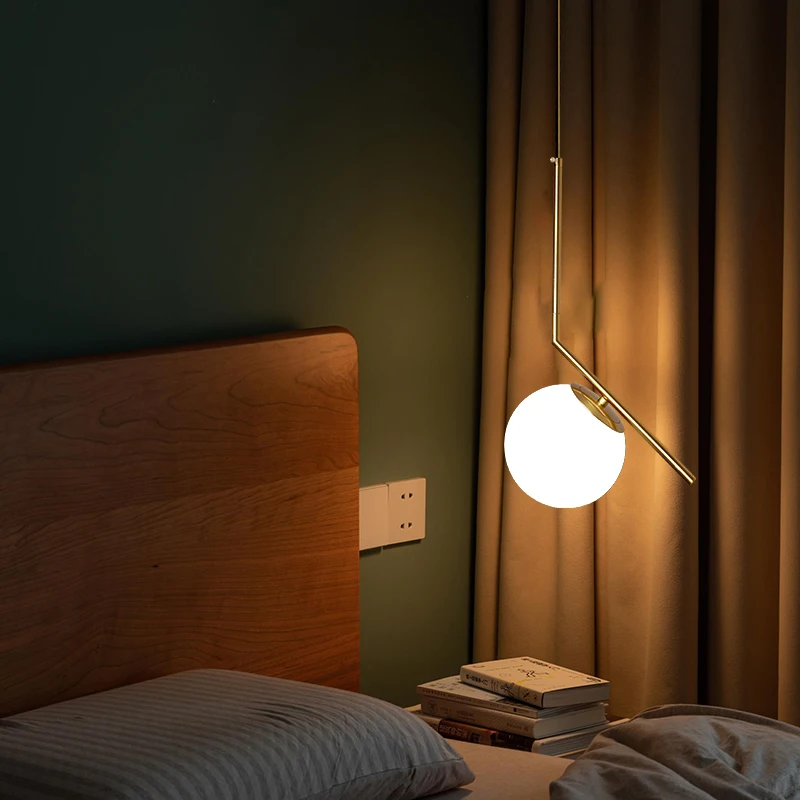 Kitchen Glass Lampshade Pendant Lights pendant lights pendant lamp for Ceiling Modern Bedroom Dining Room Hanging Lamps