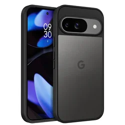 Enhanced Shockproof Military Grade Case - Transparent Black Matte Hybrid Cover - Google Pixel 6
