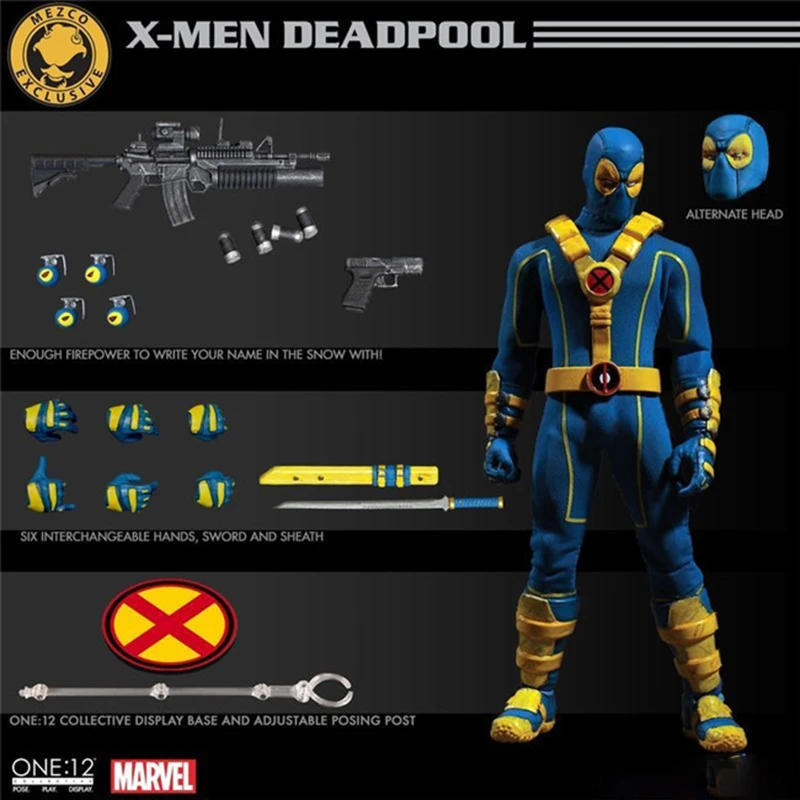 Экшн-фигурка Marvel синий и желтый костюм игрушки-модели Дэдпула | Игрушки хобби