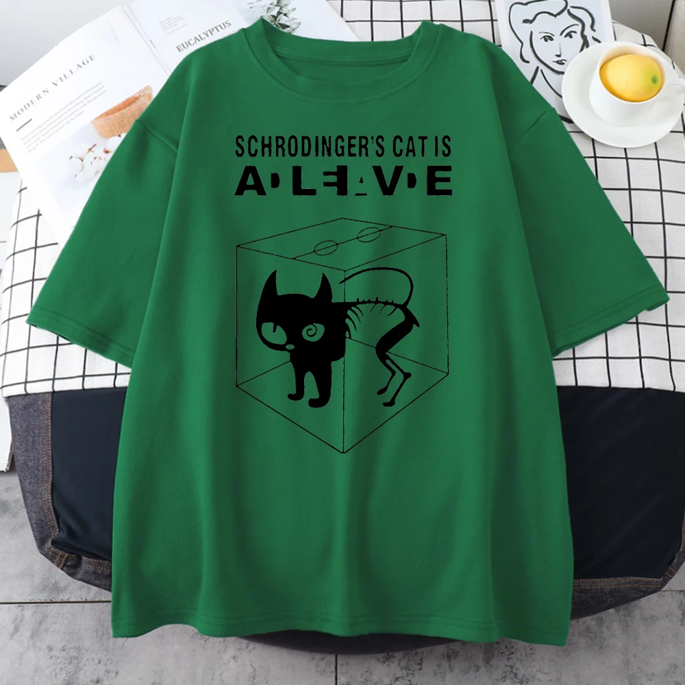 T Shirt Schr&ouml;dinger's Cat Gatto Vivo Morto Magliette Per Nerd