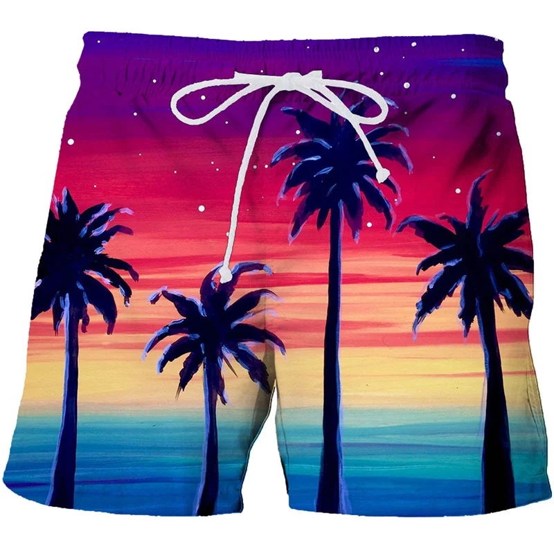 Parrot Palm Cocoanut Tree Beach Shorts Men Summer Short Pants 3D Flora Printed Board Trunks Swimsuit Woman 2023 homme Ice Shorts 6