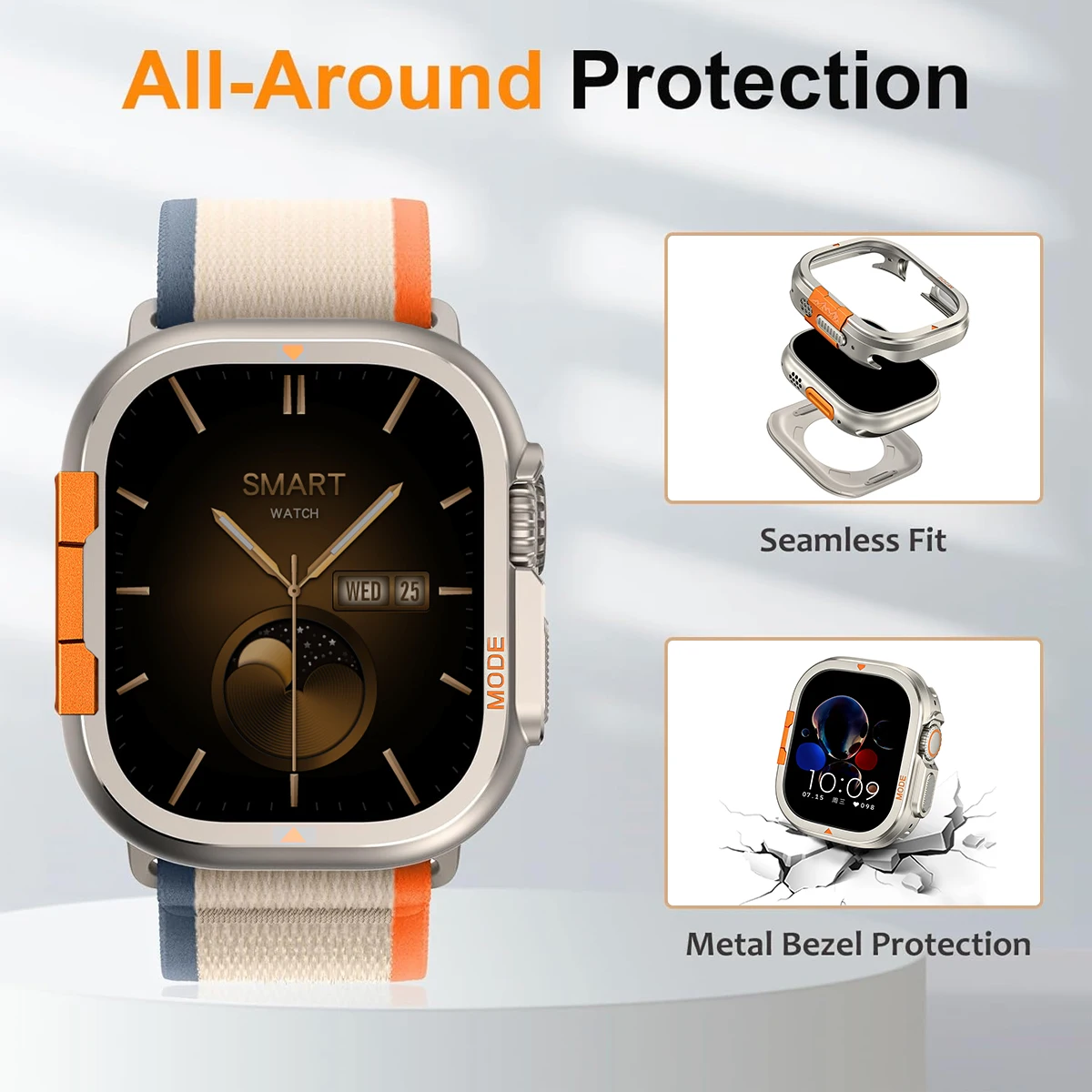 Premium Aluminum Alloy Protective Watch Case - Ultra-Durable Metal Cover Bumper