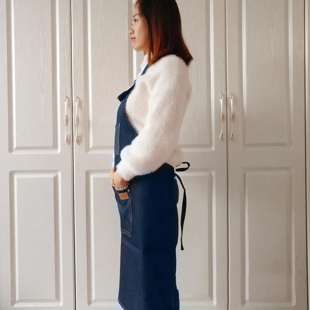 Hair Styling Haircutting Working Aprons Multifunctional Denim Apron for Salon Easy Use Practical Hair Styling Tools