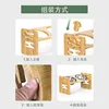 1PC Bamboo Adjustable Raised Elevated Pet Food Bowls,Stand Feeder with 2 Bowls and Anti Slip Feet for Comfort Feeding 4