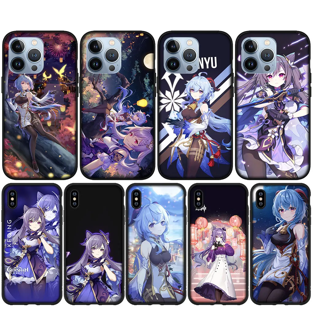 Чехол для телефона Genshin Impact Ganyu Keqing, чехол для iPhone 14 13 12 Mini 11 Pro X XR XS Max 6 7 8 6S Plus + SE, мягкий чехол