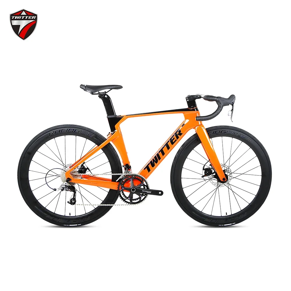 

TWITTER R5 RS-24Speed full internal routing oil disc brake wind breaking racing T800 carbon fiber road bike 700*25C carbon wheel