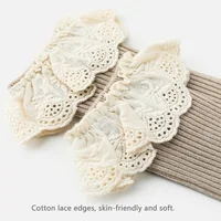 Baby Girls Knee High Socks Baby Infants Kids Toddlers Socks Leg Warmer Solid Cotton Stretch Cute Lovely Lace Frilly Long Socks 5