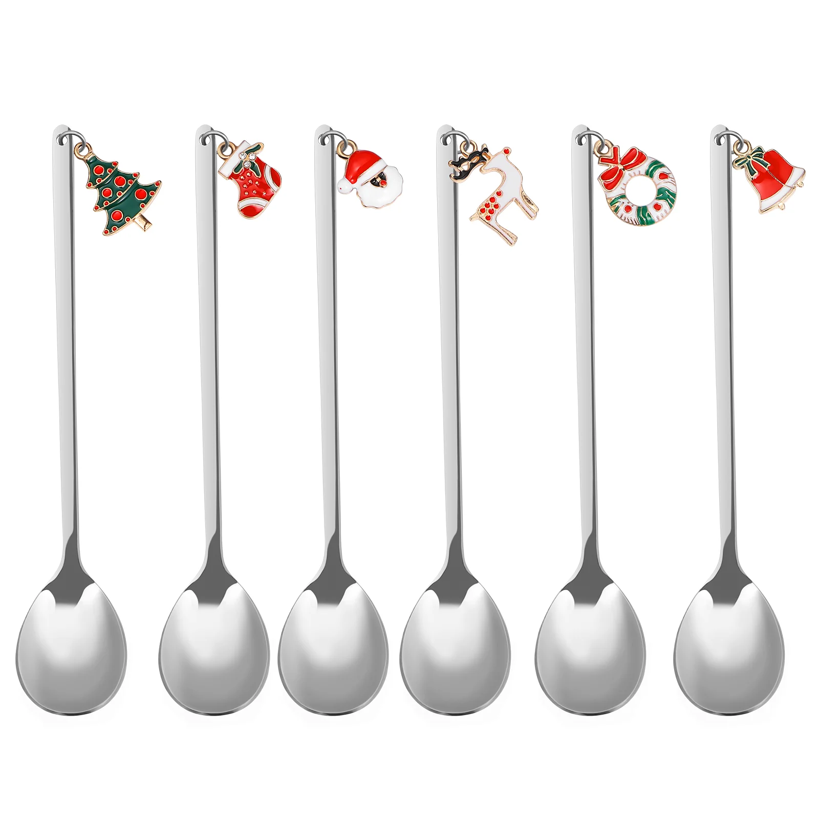 

Christmas Spoon Original Coffee Spoons Kitchen Cutlery Mixing Metal Stainless Steel Forks Xmas Dining Table