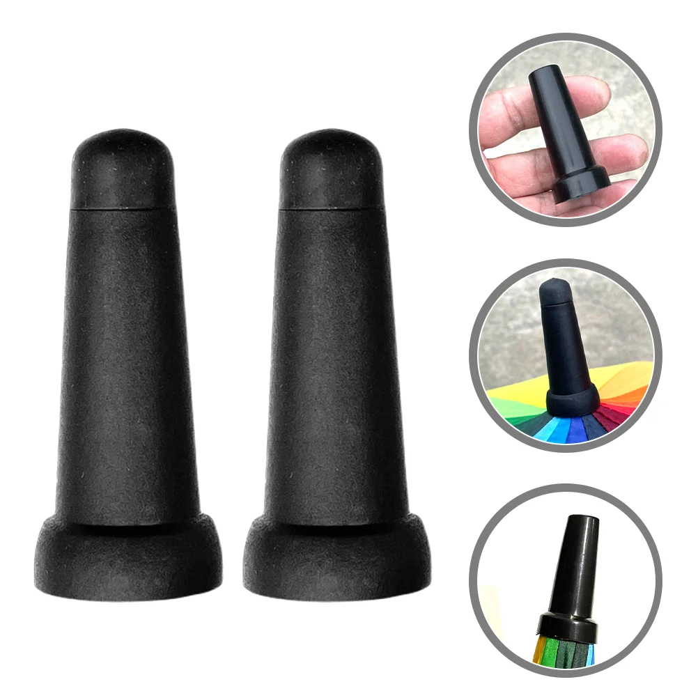 2 Pcs Umbrella Cover Replacement Tops Tip Protector Sun End Cap Tips Repair Accessories Rubber Child Travel