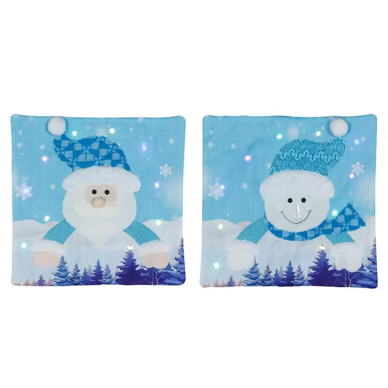 

Рождественские украшения, наволочки, декоративная подушка со светодиодной подсветкой, снеговик, Санта-Клаус, декоративная наволочка для подушки на Рождество