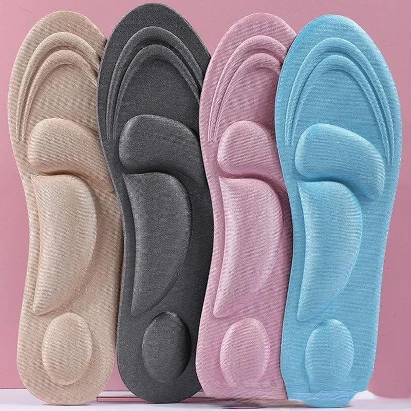 4D Memory Foam Shoes Insole Breathable Pain Relief Massage Fasciitis Cushioning Insoles Feet Arch Support Sports Pads Women Men