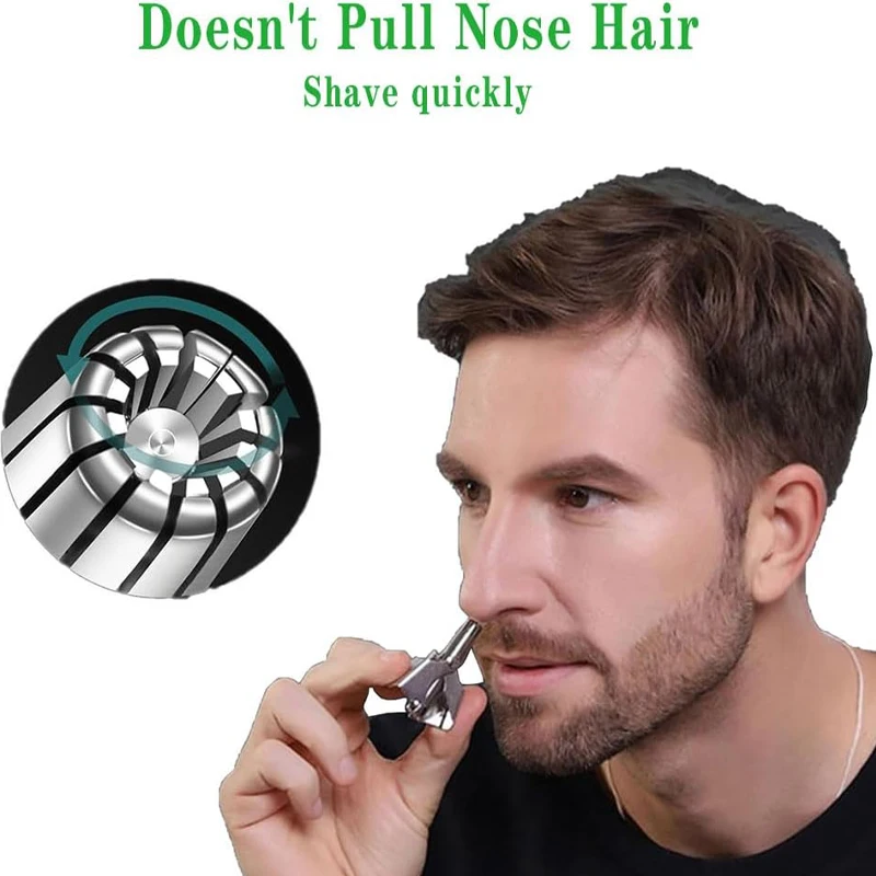 Manual Nose Hair Trimmer for Man WomanTrimmer for Nose,Ear,Moustache and Whiskers Hair Stainless Steel with Brush Nasal Clippers