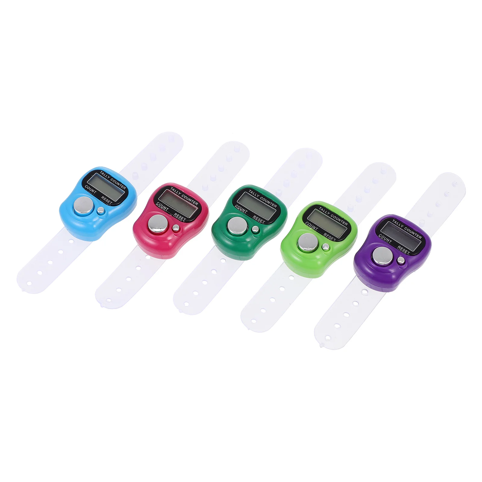 5 Pcs Finger Counter Mini Timer Pray Tally Counters Counting Device Ring Adjustable Electronic Plastic Muslim Type