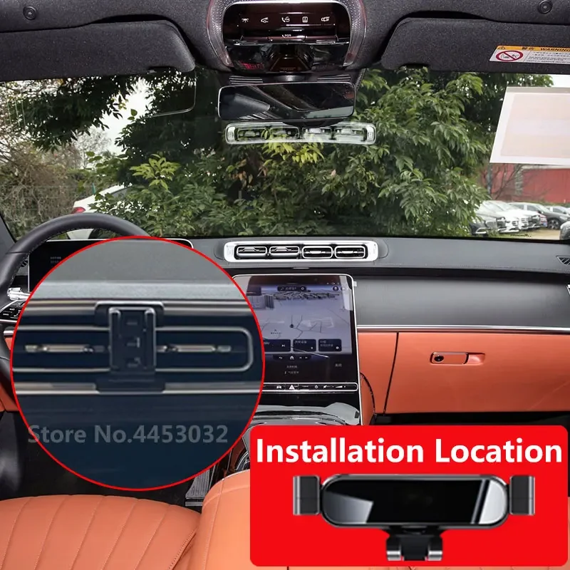 

Автомобильный держатель для телефона для Mercedes Benz S W223 2021-2022, специальный фиксированный кронштейн, основание, гравитационная подставка GPS, аксессуары для интерьера