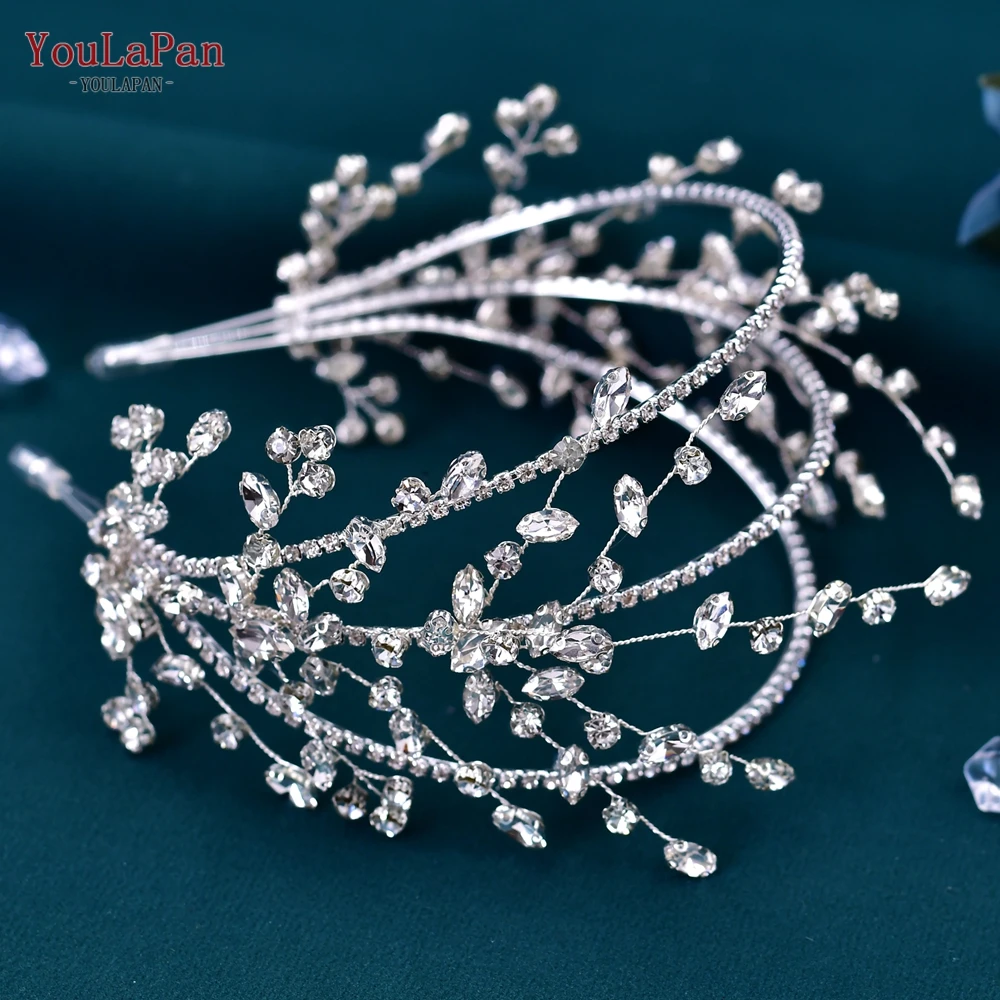 YouLaPan Rhinestone Headpiece Bridal Hairband Women Tiara Wedding Hair Accessories Bride Headwear Party Head Hoop for Girl HP381