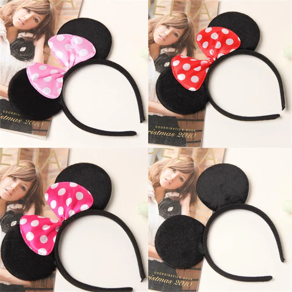 Birthday Bows Knot Accessories Minnie Hairbands Favors Mom Lovely Ears Kids Mickey Headbands Hair Boys Party Sequin Baby Girls hair headband hair accessories