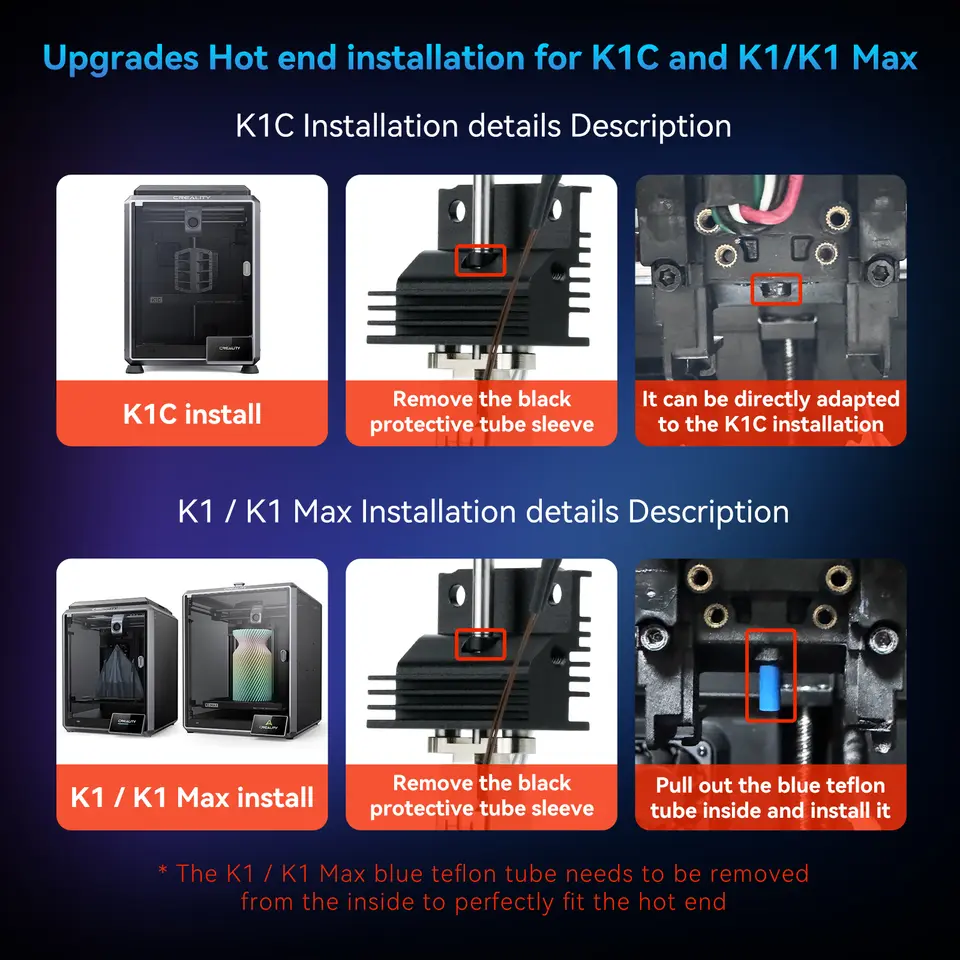 Creality K1/K1 Max/K1C Upgrade Hotend New Version Support 300°C 600mm/s Fast Speed Printing Creality K1 K1 MAX K1C 3D Printer image 6