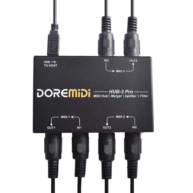 DOREMiDi MIDI HUB-3 Pro Supports Connecting MIDI DIN Devices To Computers Port Routing and Message Filtering For audio interface