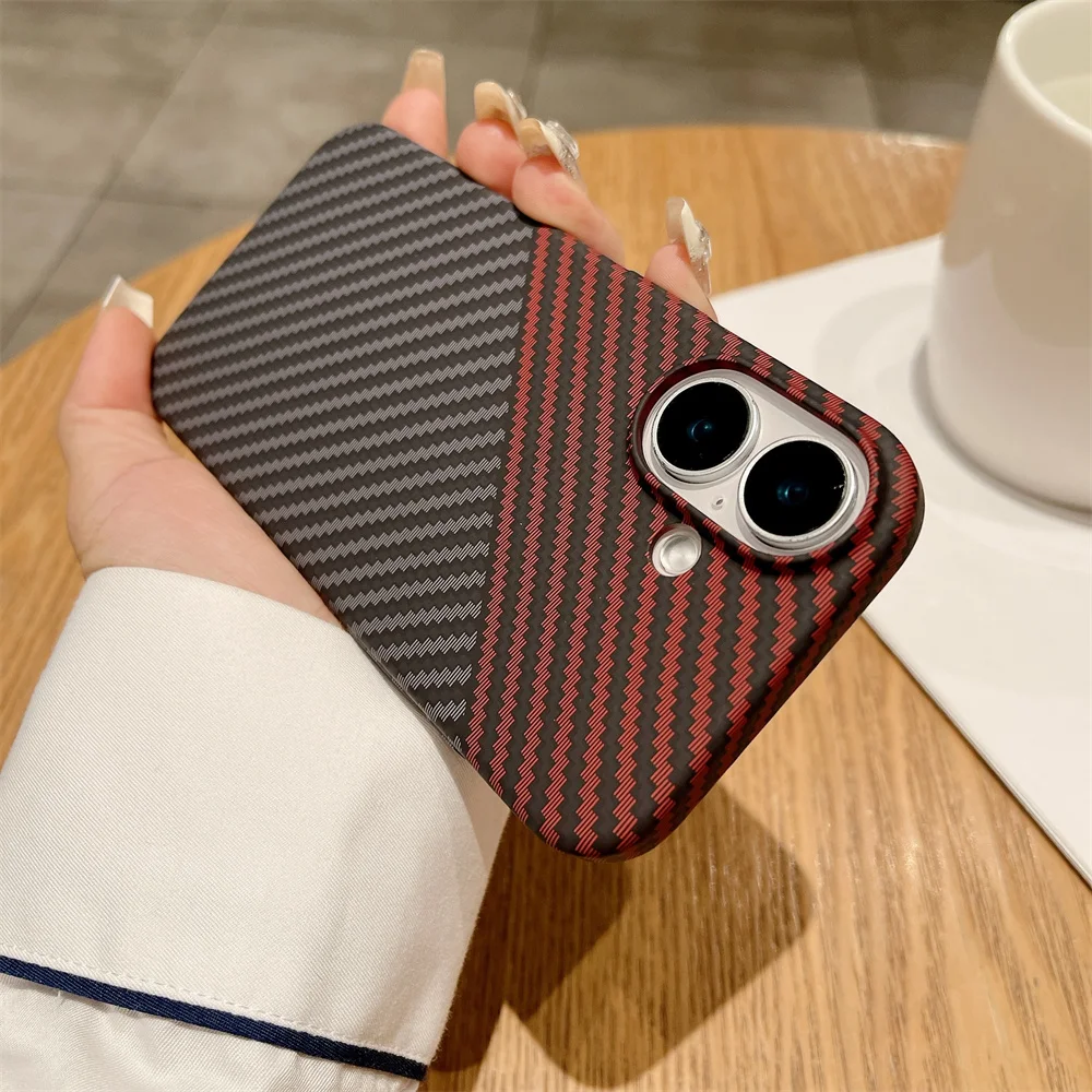 Sleek Magnetic Carbon Fiber Texture Phone Case with Magsafe Compatibility