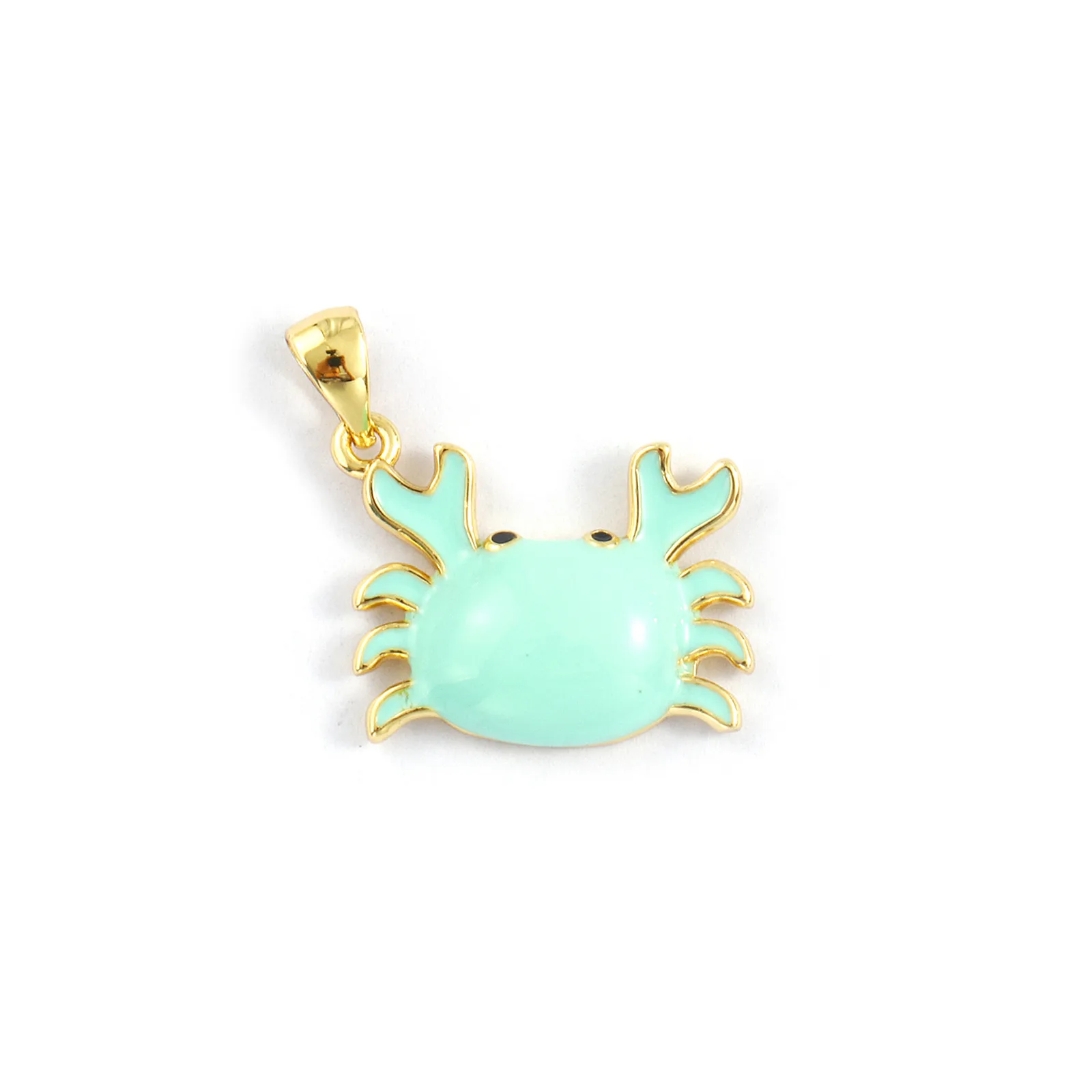 2 Stück Messing Ozean Schmuck Anhänger 18 Karat vergoldet Emaille Tropische Fische Krabbe Charms für DIY Halskette Schlüsselanhänger Herstellung von Erkenntnissen – Detail 7