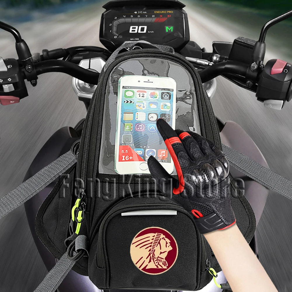 

FOR Indian FTR 1200 S FTR1200 Carbon/Rally Chief VINTAG Motorcycle Magnetic Bag Riding Bag Navigation Fuel Tank Bag Large Screen