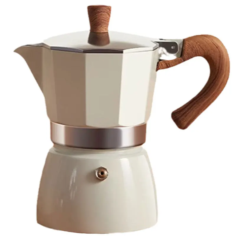 150/300ml Moka Pot Wooden Handle Italian Espresso Maker espresso coffee maker coffee maker coffee pot espresso maker Food Grade Hand Brewing Mocha Coffee Pot Household Coffee Accessories