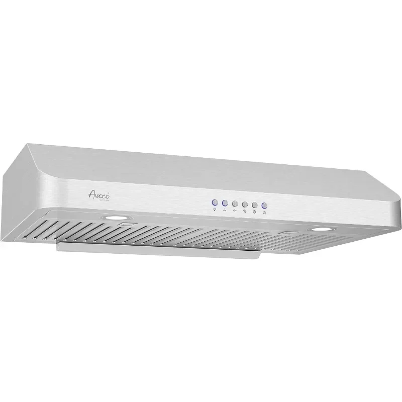 

RH-C06-30 Classic 6" High Stainless Steel Under Cabinet 4 Speeds 900CFM Range Hood with 2 LED Lights Top Vent (30"W Top Vent)