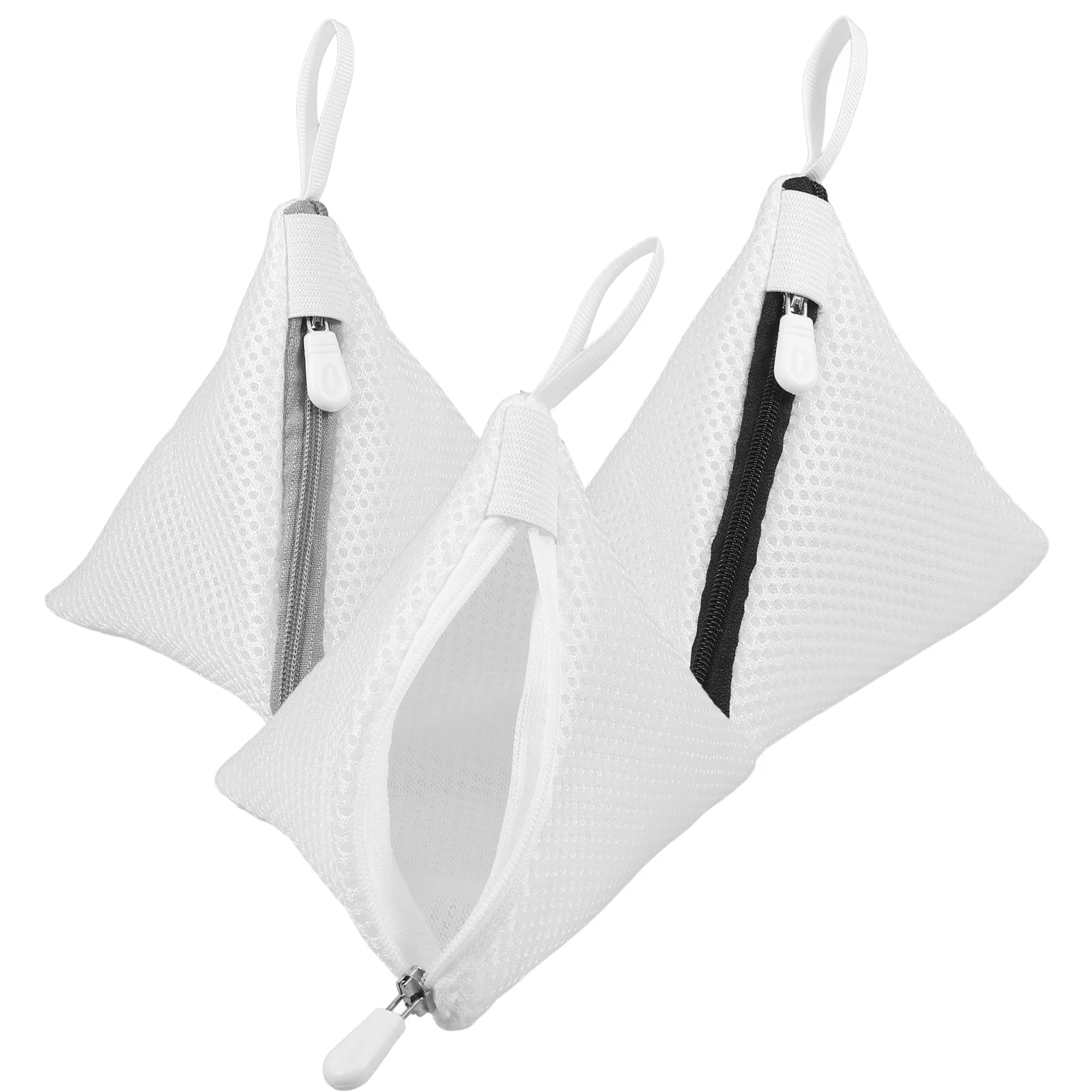 3 Pcs Laundry Shoe Bag Washing Machine Mesh Storage Bags with Zipper Lingerie Metal Travel