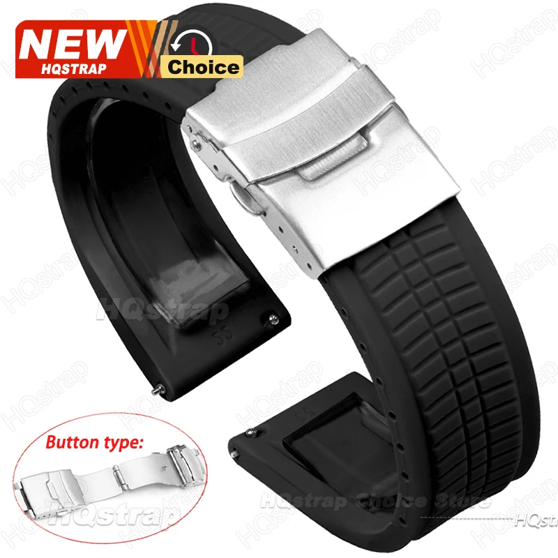 Universal Waterproof Silicone Sport Strap with Solid Buckle